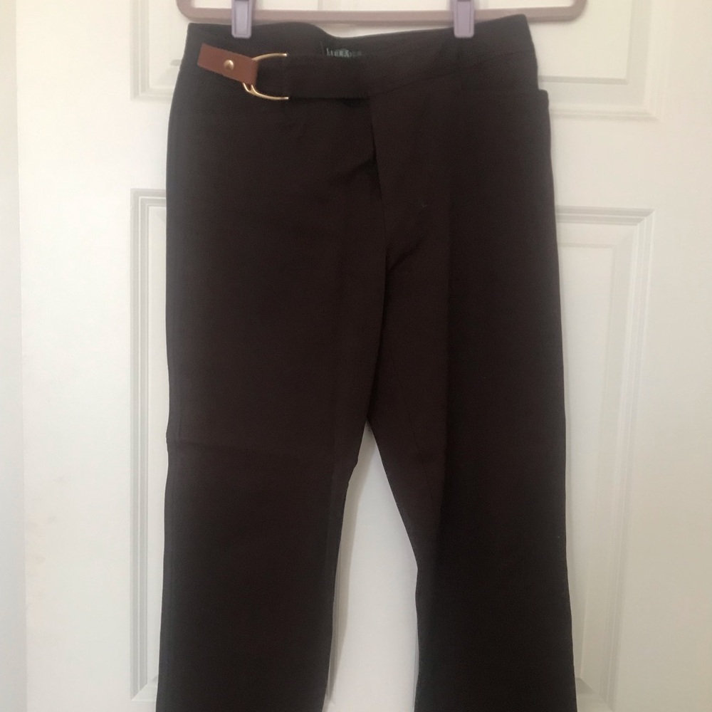 RALPH LAUREN like new brown stretch jeans.